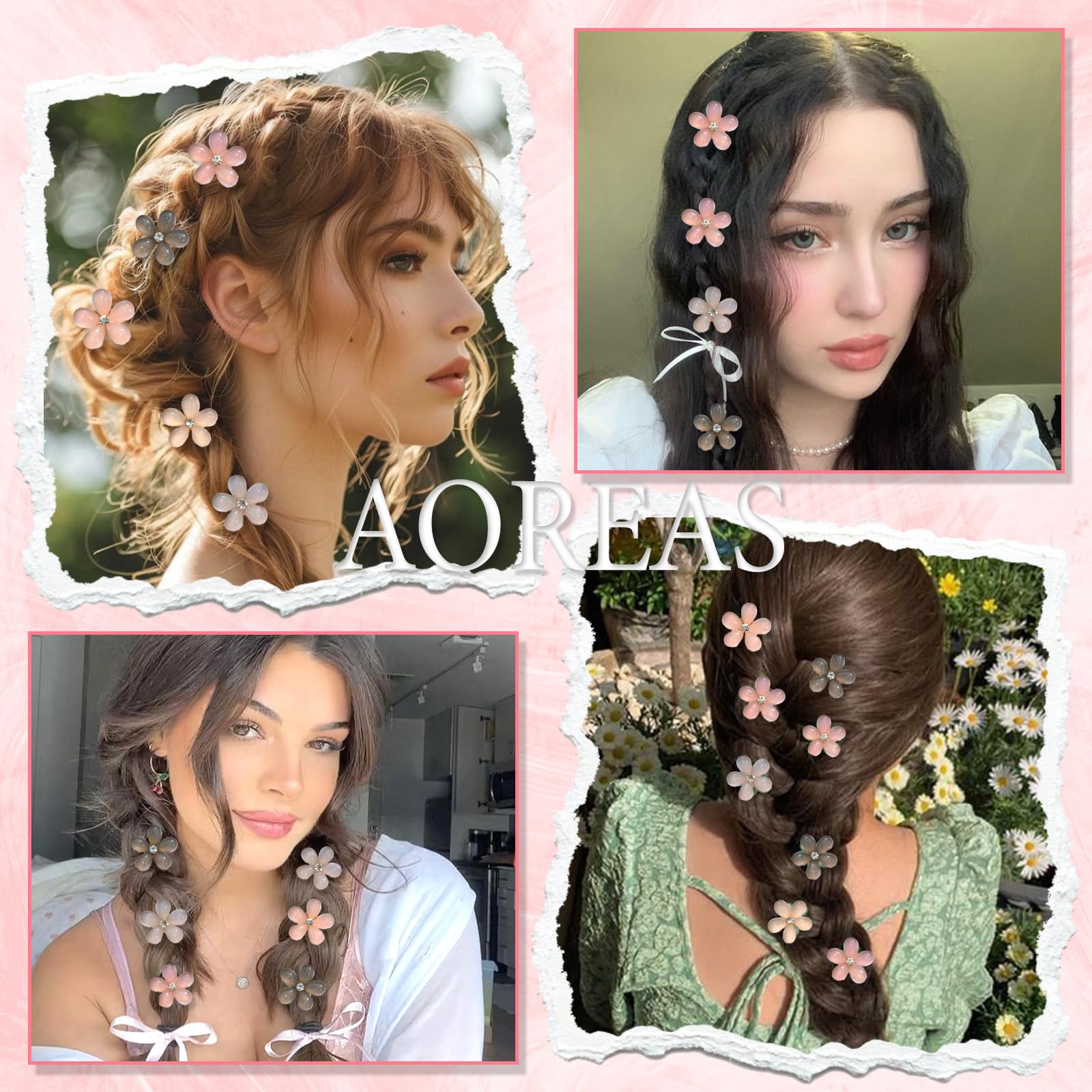 Piccolo fiore di cristallo clip per capelli mini molla artiglio clip