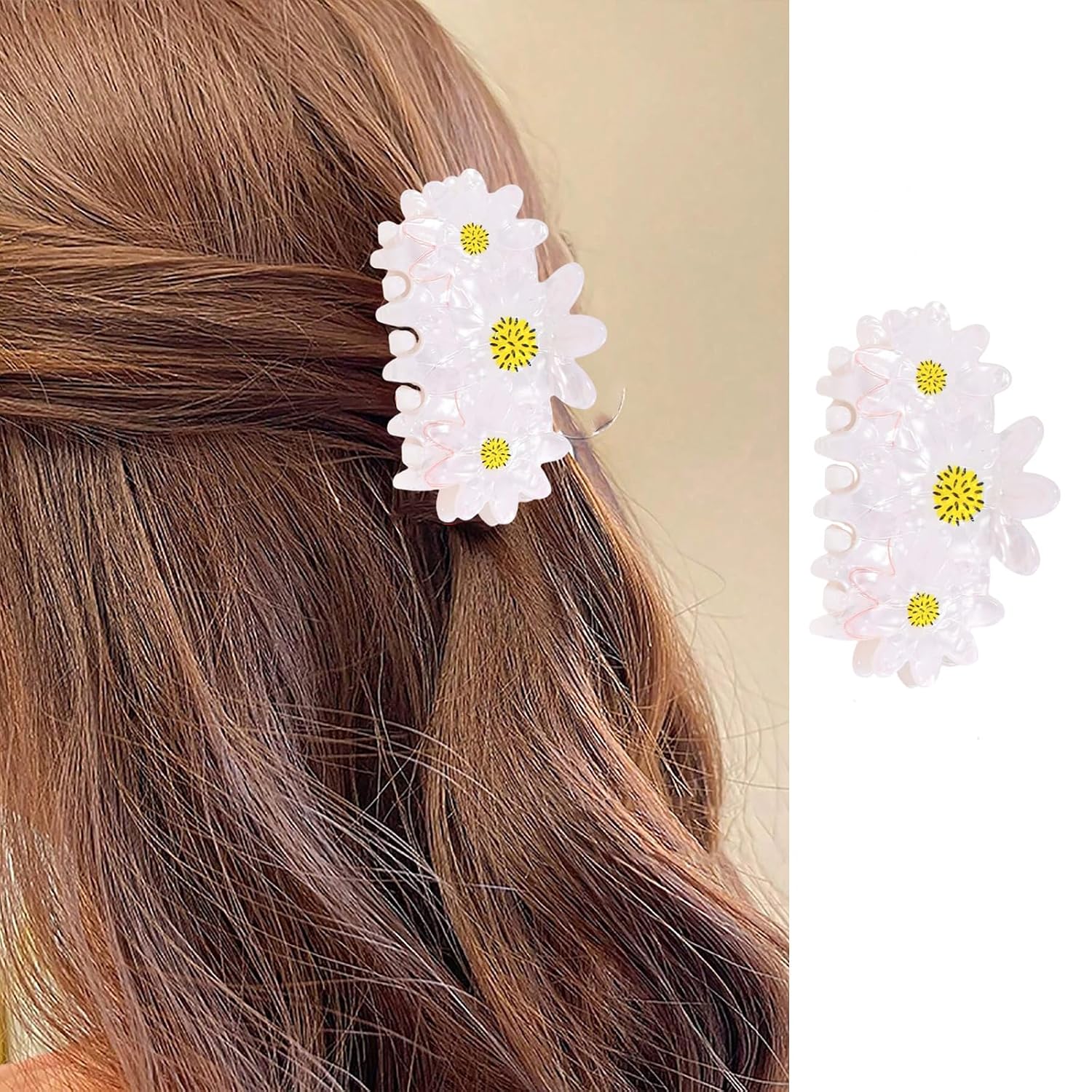 4pcs Spring Cute Bee Hair Clips - Cartoon Little Fat Bee Cute Claw Clips Soft Non-Slip Small Bangs Claw Clips, Yellow Bee Mini Hair Clips Accessories for Women Decoration