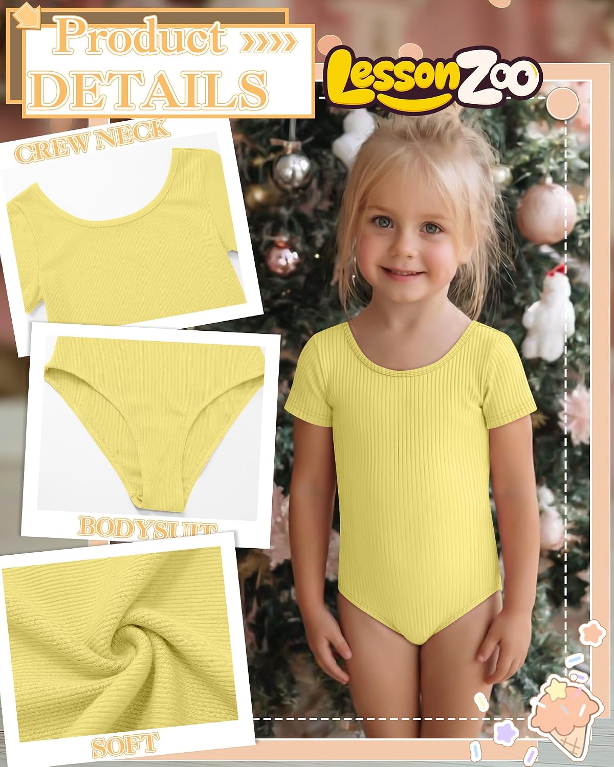 3 Pack Girls' Ballet Leotards Short Sleeve Ribbed Toddler Dance Bodysuit Gymnastics Outfits 2-14 Years