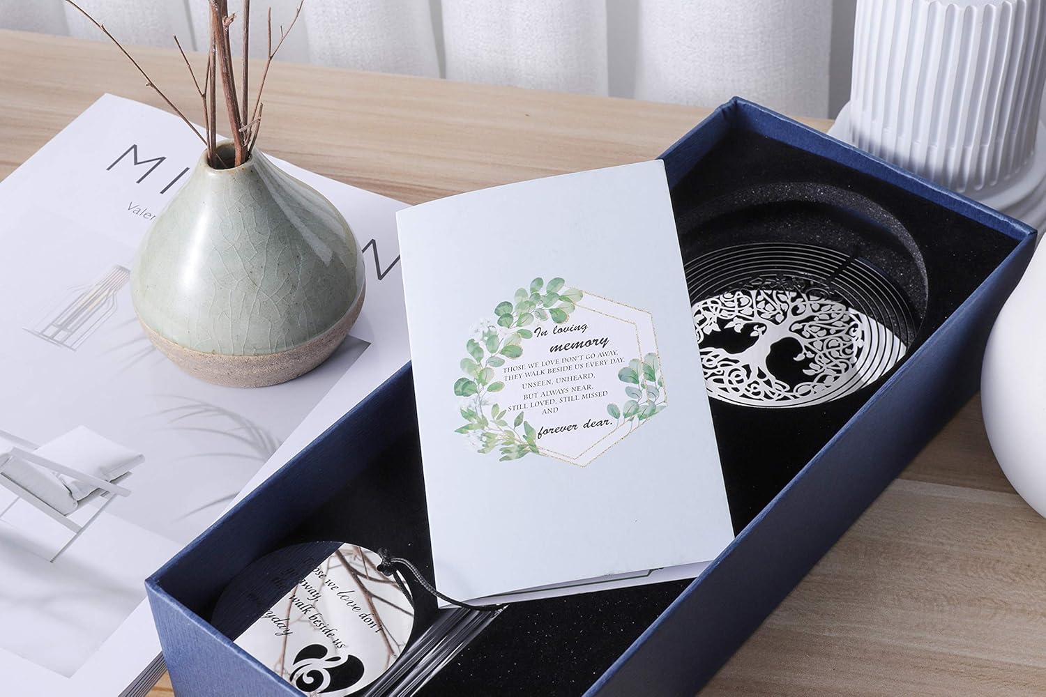 Sympathy Memorial Wind Chimes with Tree of Life Wind Spinner for Loss of Loved One - Ideal Bereavement/Condolence/Sorry for Your Loss Gifts