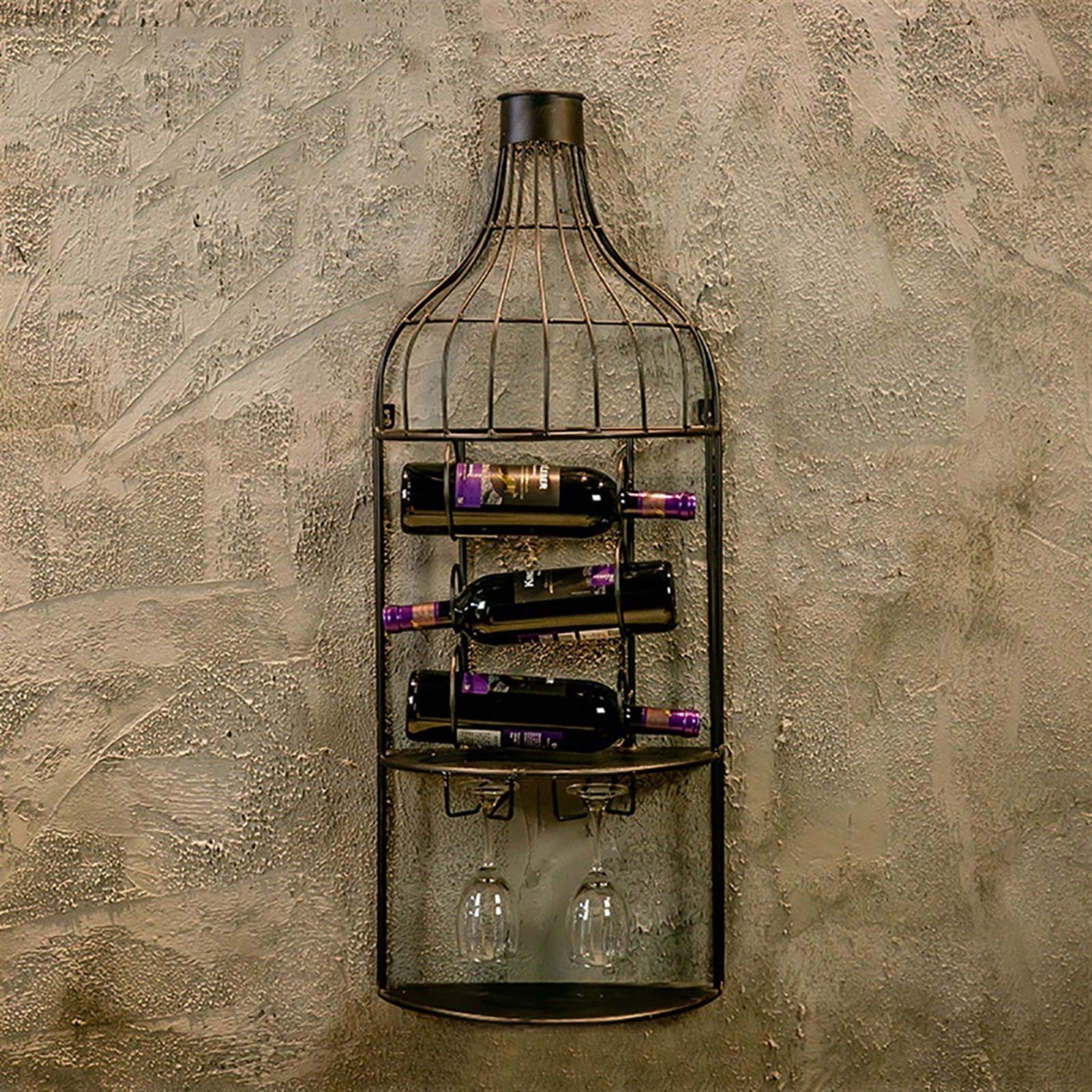 Estante de vino de hierro forjado para decorar su vinoteca en casa
