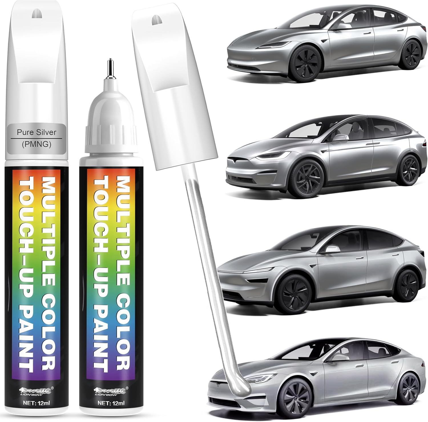 [2-PACK] Midnight Silver Metallic(PMNG) for Tesla Model Y/3/X/S Car Touch Up Paint product image
