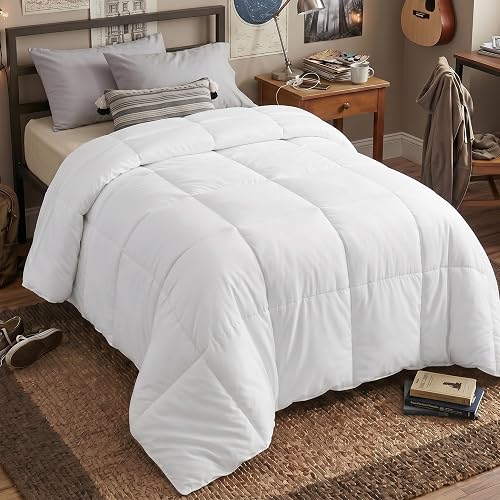 Utopia Bedding Twin XL Comforter, Duvet Insert, White, 68 x 92 Inches | Soft and Fluffy Down Alternative Bed Comforter, All Season, Breathable, Corner Tabs, Box Stitched, Durable, Machine Washable