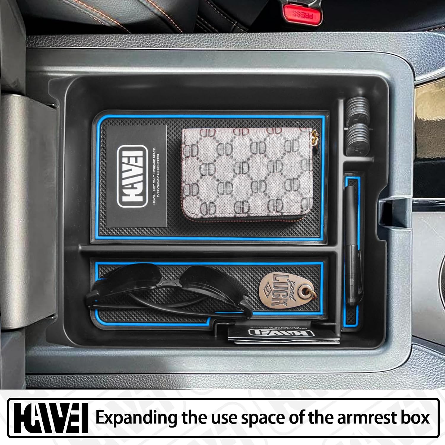 HGWEI Center Console Organizer Compatible with Honda Pilot 2023 2024 2025 / Ridgeline 2024 2025 / Passport 2024 2025 Interior Accessories Insert Armrest Storage Box Tray