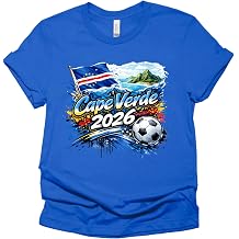 Daytee Cape Verde 2026 Soccer Fan T-Shirt, Cape Verde Flag Football Graphic Tee for Adults, Unisex Shirt S-3XL