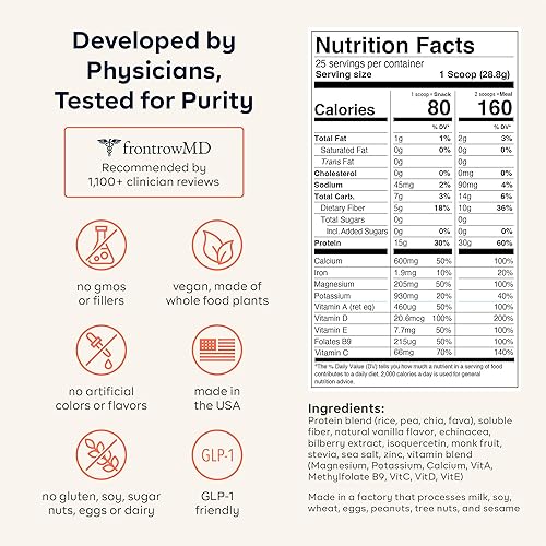 Miniatura 2 de Goode Health Meal Replacement Shake, Vanilla Spice - 15g Plant-Based Vegan Protein Powder - High Fiber Meal Replacement Shake - Dairy Free, Gluten