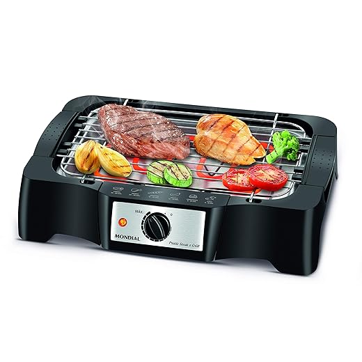 Churrasqueira Elétrica, Mondial, Preto, 1200W, 110V - CH-07