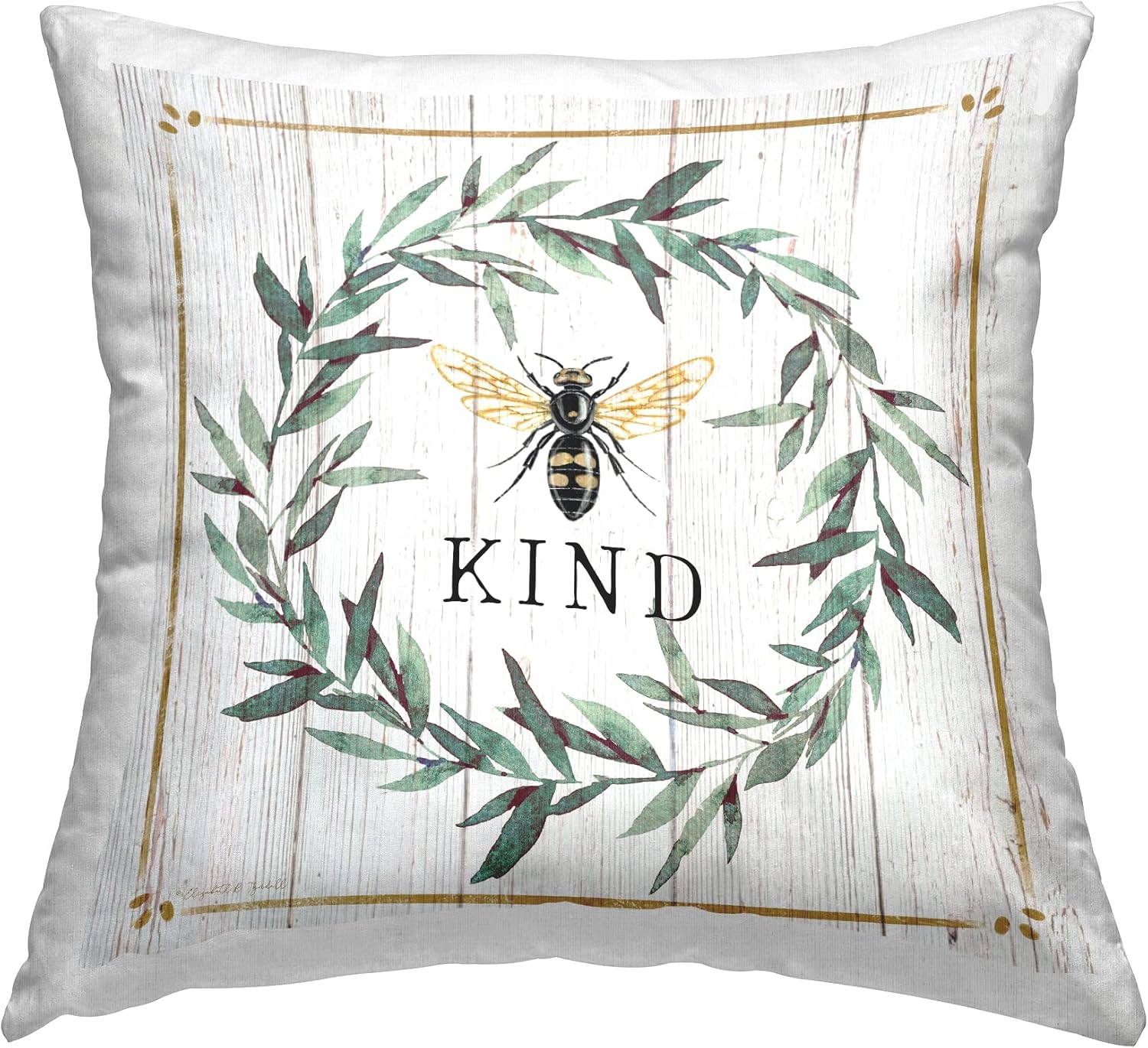 Stupell Industries Bee Kind Phrase Country Farm Insect Pun Design by Elizabeth Tyndall
