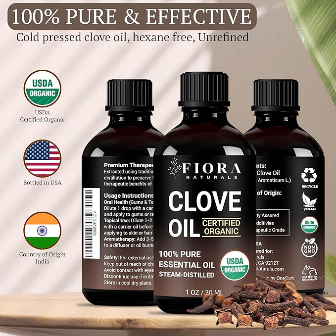 Aceite Esencial de Clavo Orgánico - 100% Puro - 1 Fl Oz miniatura 8