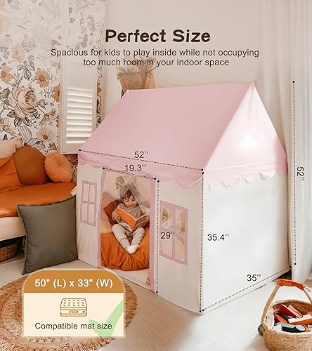 Miniatura 4 de Large Kids Tent with mat, Star Lights, Tissue Garland, Play Tent Indoor & Outdoor, Kids Play Tent for Girl & Boy Aged 3+, Kids Tent for Toddler, 52