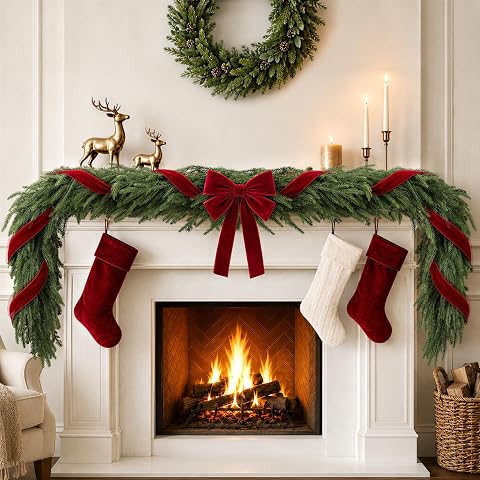ZESUA Christmas Decor 6FT Norfolk Pine Garland