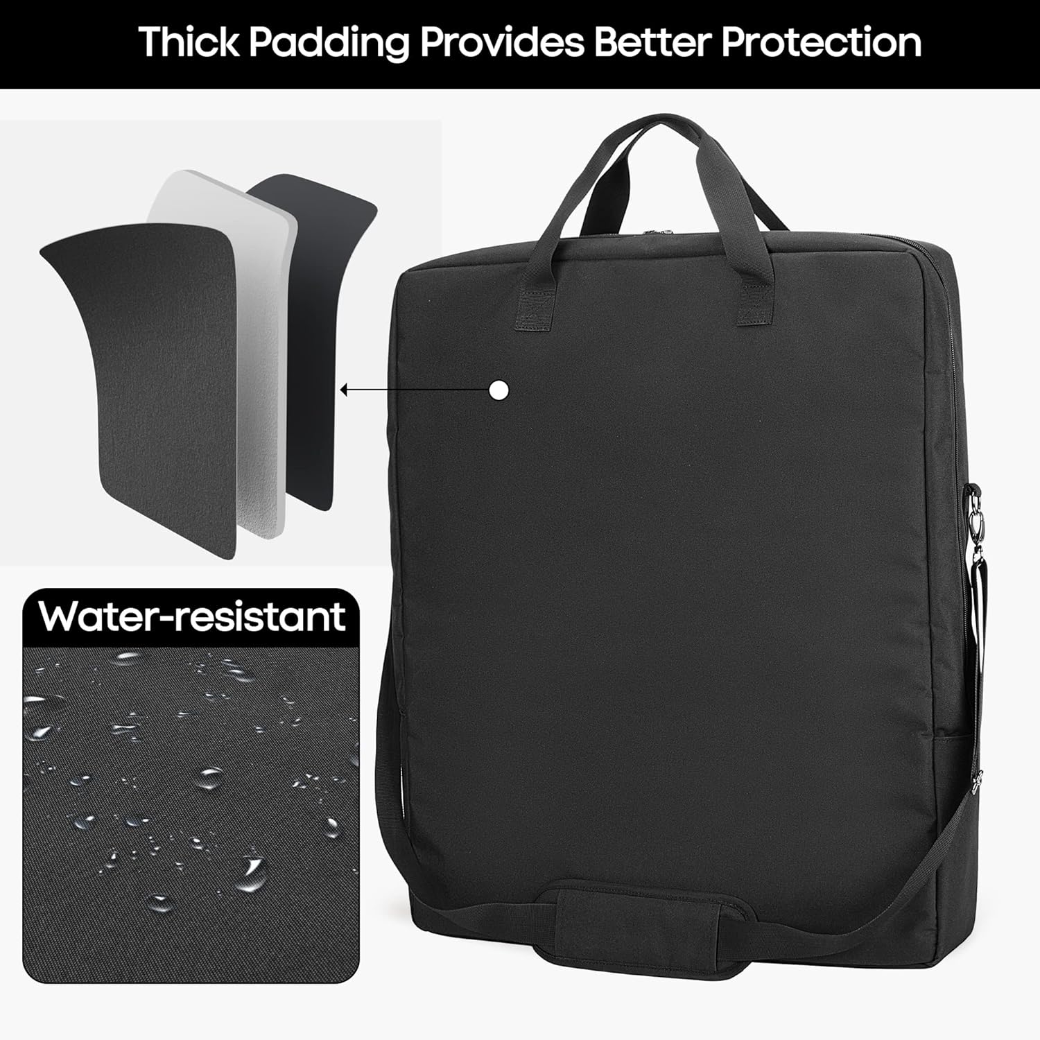 Solar Panel Storage Bag Compatible with Jackery SolarSaga 100W 100X 200W, Padded Travel Carrying Case for 2 Battery Panels, Double-Layer Solar Panel Carrier with Shoulder Strap, Patent Design