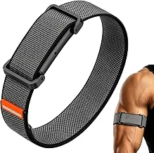 Nylon Bicep Band Compatible with Google Fitbit Air, Integrated Metal Frame | Stretch Breathable Nylon, 9–16.5IN with 5 Wide Hook-and-loop Straps, Removable Metal Frame, Dual-use As Bicep/wrist Band