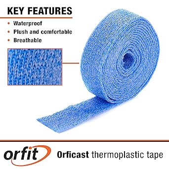 Orficast Thermoplastic Tape, 1 x 9', Blue, Case of 12