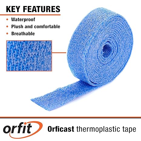 Orficast Thermoplastic Tape, 1 x 9', Blue, Case of 12