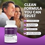 Nutrawave 50 BILLION Probiotics Women & Men, 15 Strains Active Culture. Relieves Bloating and Constipation, Improved Digestion and Gut Health Supplement, Non-GMO, Vegan, Gluten Free. 60 Vegan Capsules/ 60 Day Supply