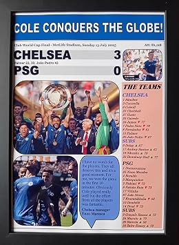 Assorted Chelsea 3 PSG 0-2025 World Club Cup Final - framed print
