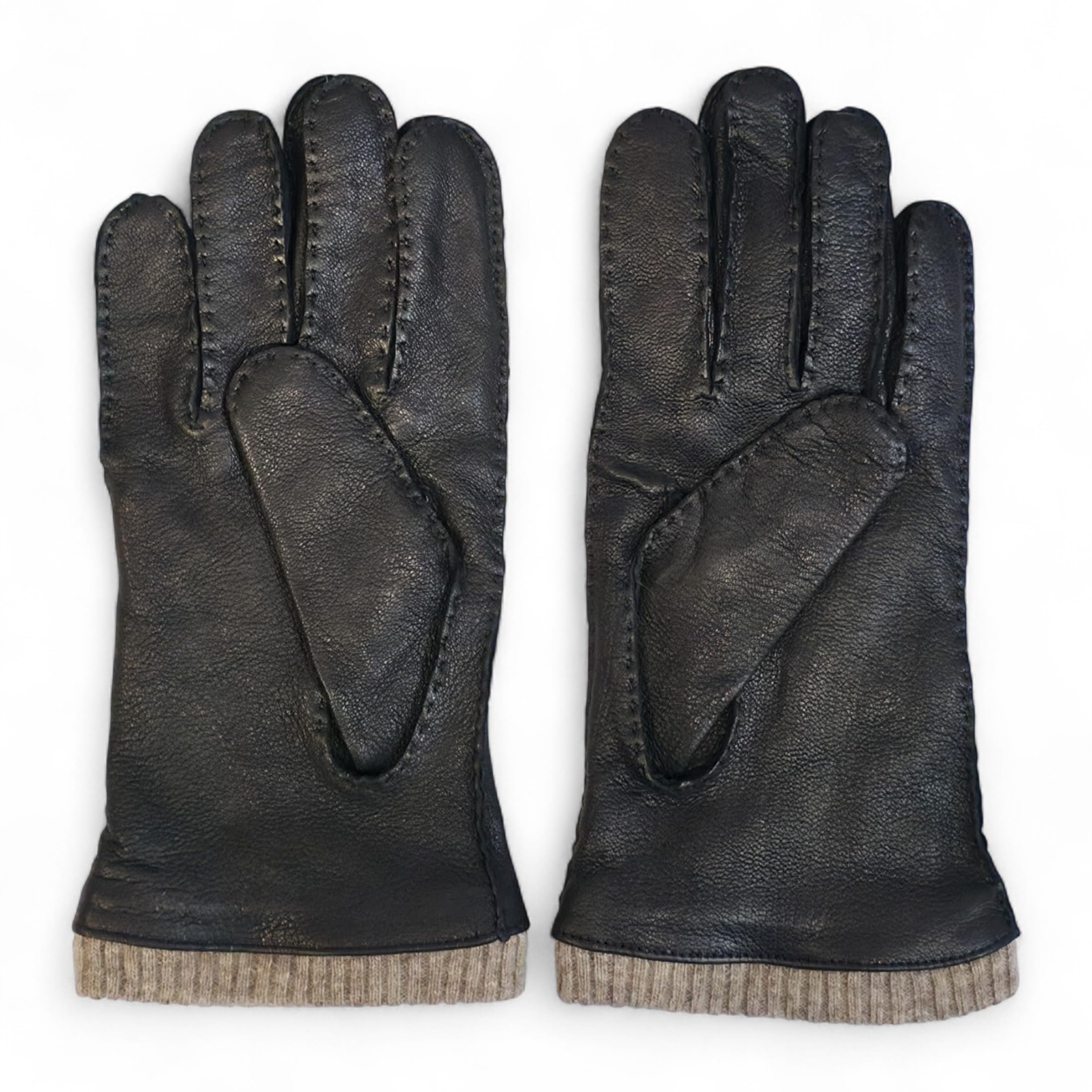 Infinity Leather Guantes de Invierno de Piel Italiana Hombre: Forro de Lana Cálido, Compatibles con Pantallas Táctiles, Resistentes al Agua, Para Conducir y Montar a Caballo.