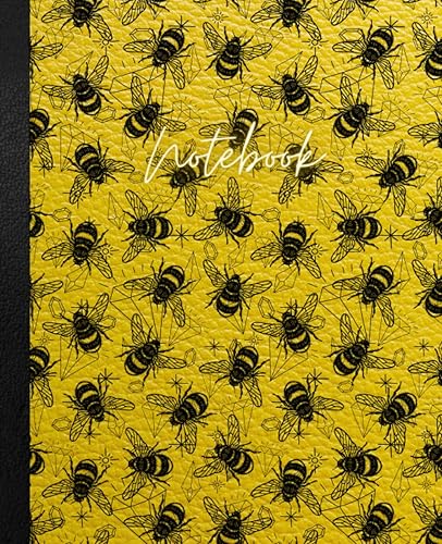 Bees Composition Notebook College Ruled Bee-Jeweled Chronicles Yellow Journal For School, College, Office, Work, Gift, Men, Women 120 Pages 7.5" x