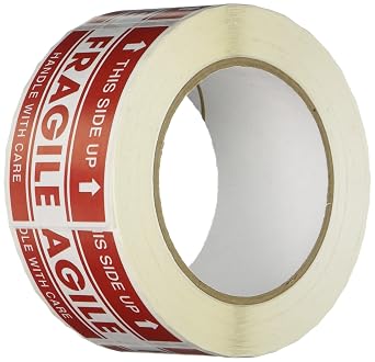 TapeCase - SHIPLBL-043 Shipping Packing Labels"This Side Up/Fragile/Handle with Care", Red/White - 50 per Pack 1 Pack