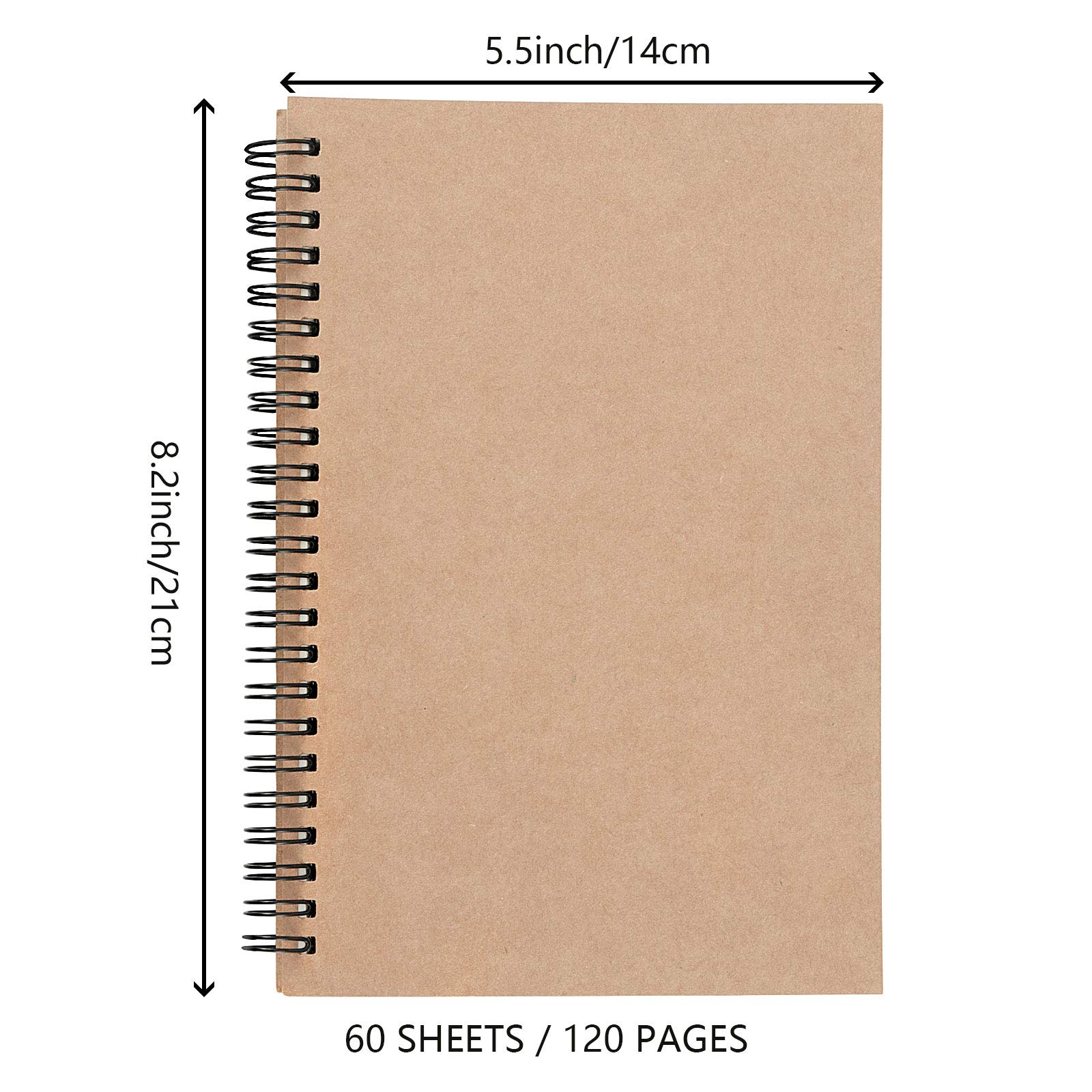 Image secondaire de Carnet de Croquis A5 ZEONHEI - Lot de 20 Carnets à Dessin avec Couverture Kraft