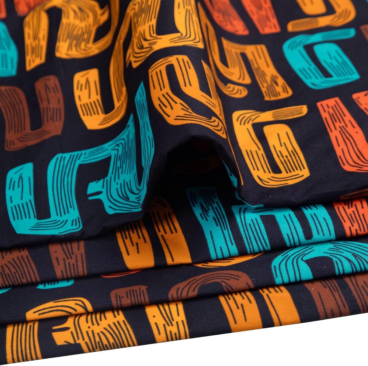 African Fabric 6 Yard Ankara Tribal Print Dashiki Polyester Wax Fabric