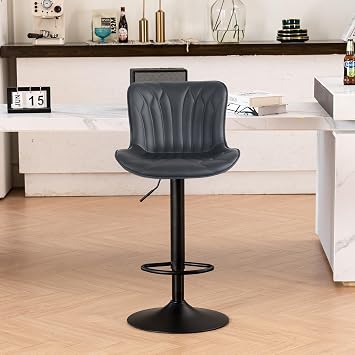 Single Bar Stools Modern Kitchen Counter Bar Chairs Swivel Barstools Black