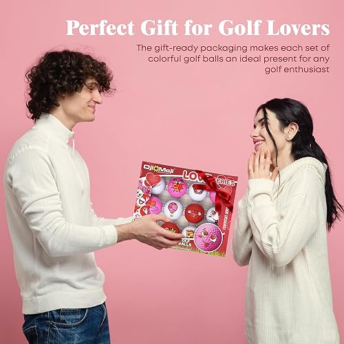 Miniatura 7 de Oji Moji - Juego de pelotas de golf Emoticon – Serie Amor, paquete de 12 regalos novedosos para hombres, papás, mujeres, niños, accesorios