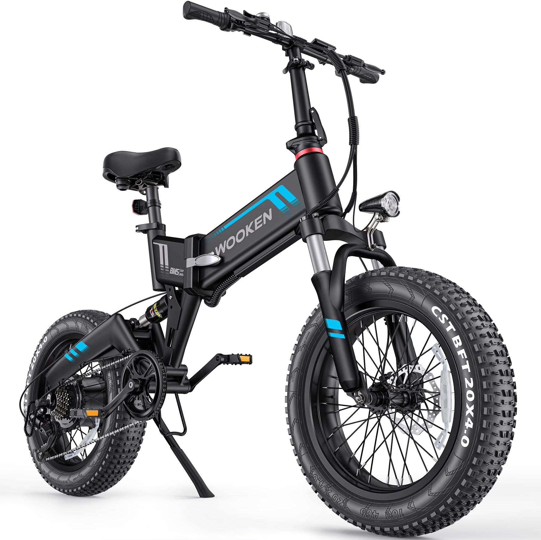 TotGuard Electric Bike, 20" Electric Bike for Adults 500W Brushless Motor (Peak 750W), 20MPH Fat Tire Ebike, Foldable Adult Electric Bicycles with 48V 10Ah Removable Battery, Professional 7-Speed