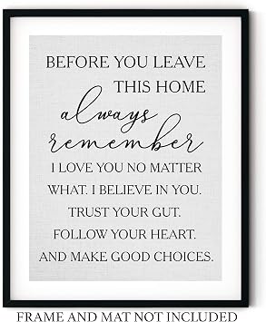 before you leave this home, always remember Grey Typographic Wall Art | 11x14 UNFRAMED Black and Grey Love Quote Print | Modern, Minimal Farmhouse Home Decor