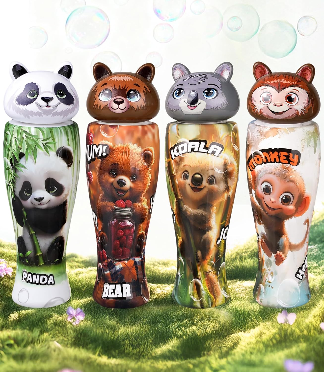 Anti - Spill Proof Bubbles (Tumbler Colors May Vary, 2 Pack, 8.75 Fl Oz) Wands Set for Babies Toddlers and Kids 3, Variety Pack Pool & Beach Small Outdoor Bubbles Toys (2)