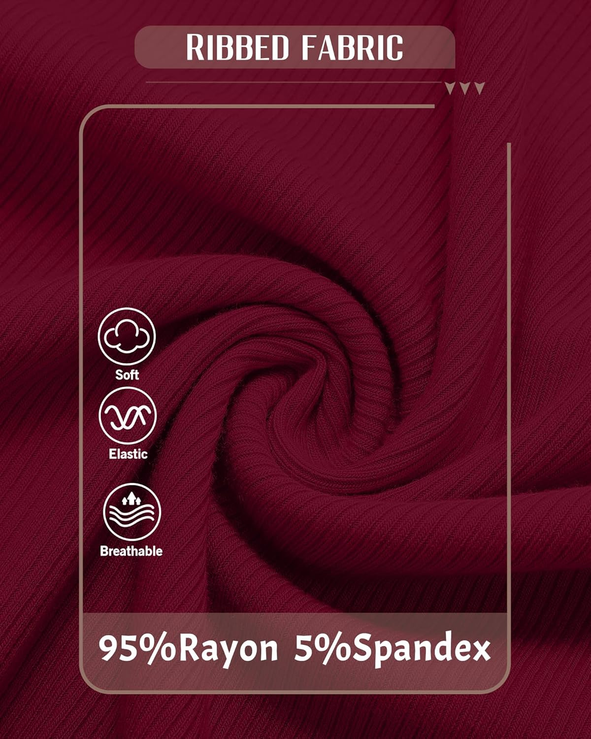 3 Pack 3/4 Length Sleeve Tops for Women Ribbed Scoop Neck Slim Fitted T-Shirts Summer Casual Basic Tight Tees - Image 7