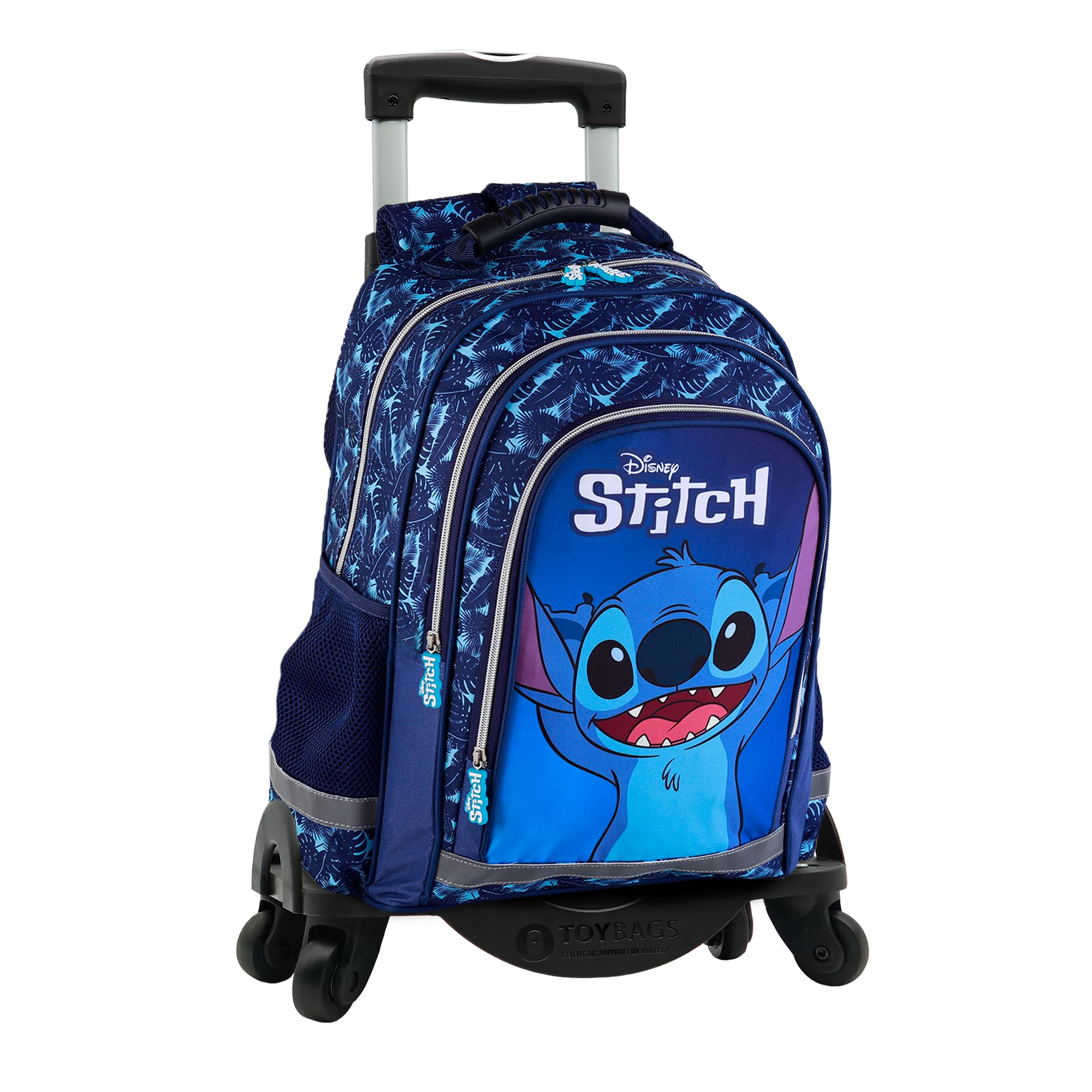 TOYBAGS Stich Mochila Doble Compartimento Adaptable 41,5 X 30 X 17 Cm Escolar Unisex niños, Negro, Grande