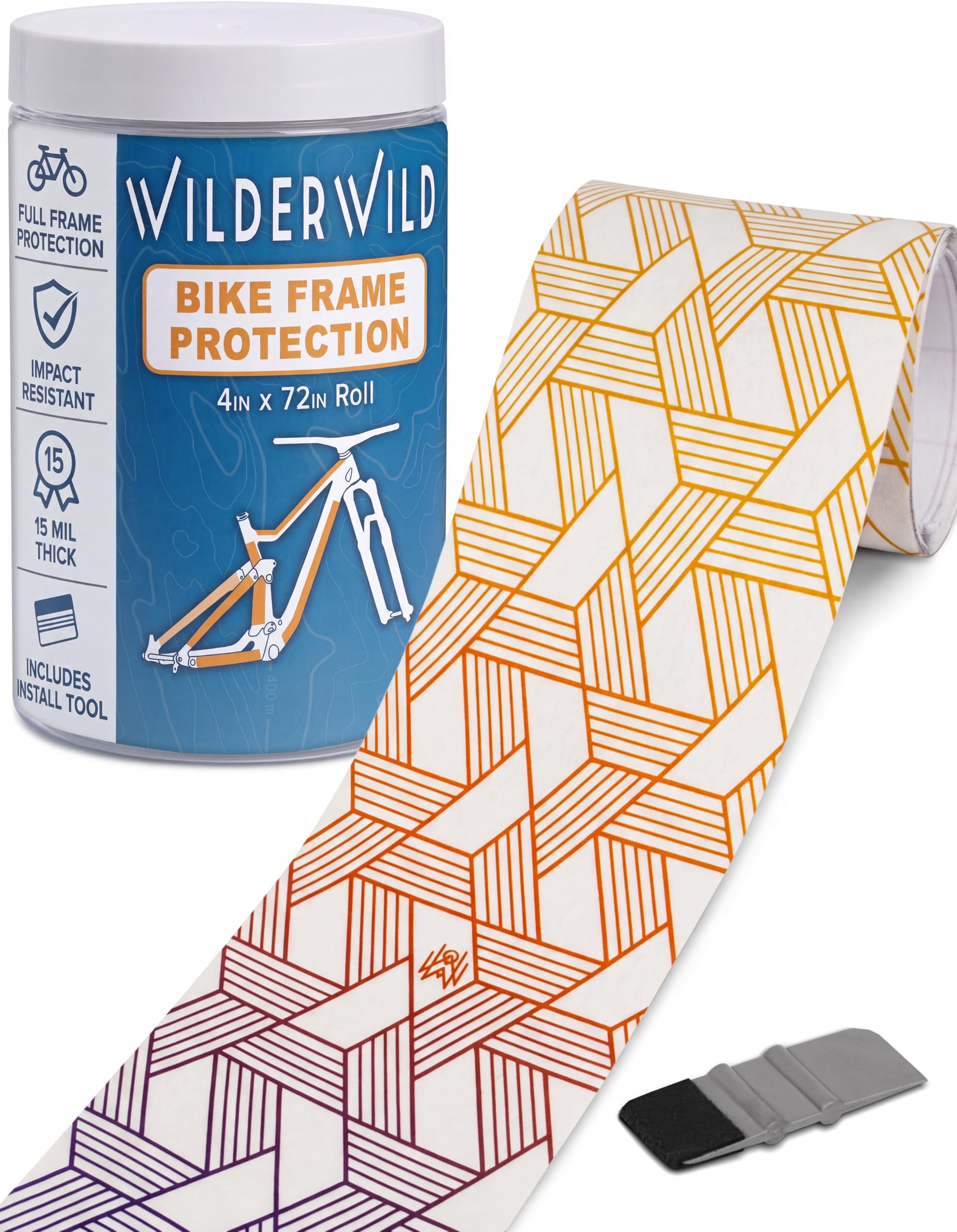 Bike Frame Protection Tape 4x72'' w/Tool - Art Deco