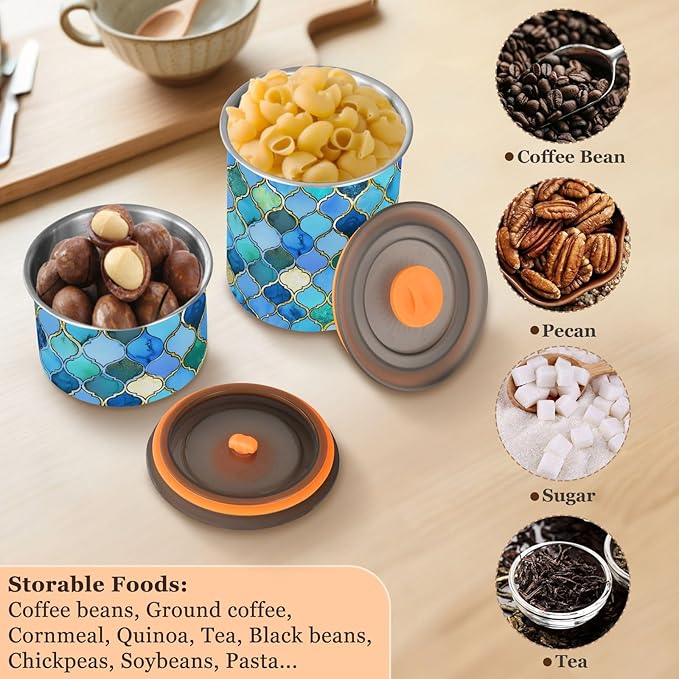 ALAZA Recipiente Hermético Acero Inoxidable 900ml para Café, Té, Azúcar miniatura 7