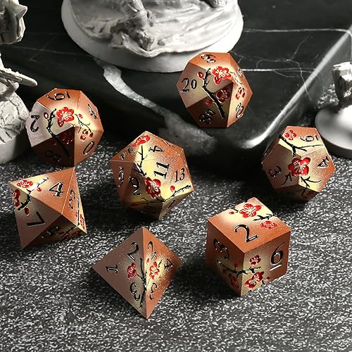 Miniatura 247 de DNDND - Juego de dados de metal para D&D, 7 dados DND verdes con caja de metal para juegos de rol como Dungeons and Dragons y juegos de mesa verde