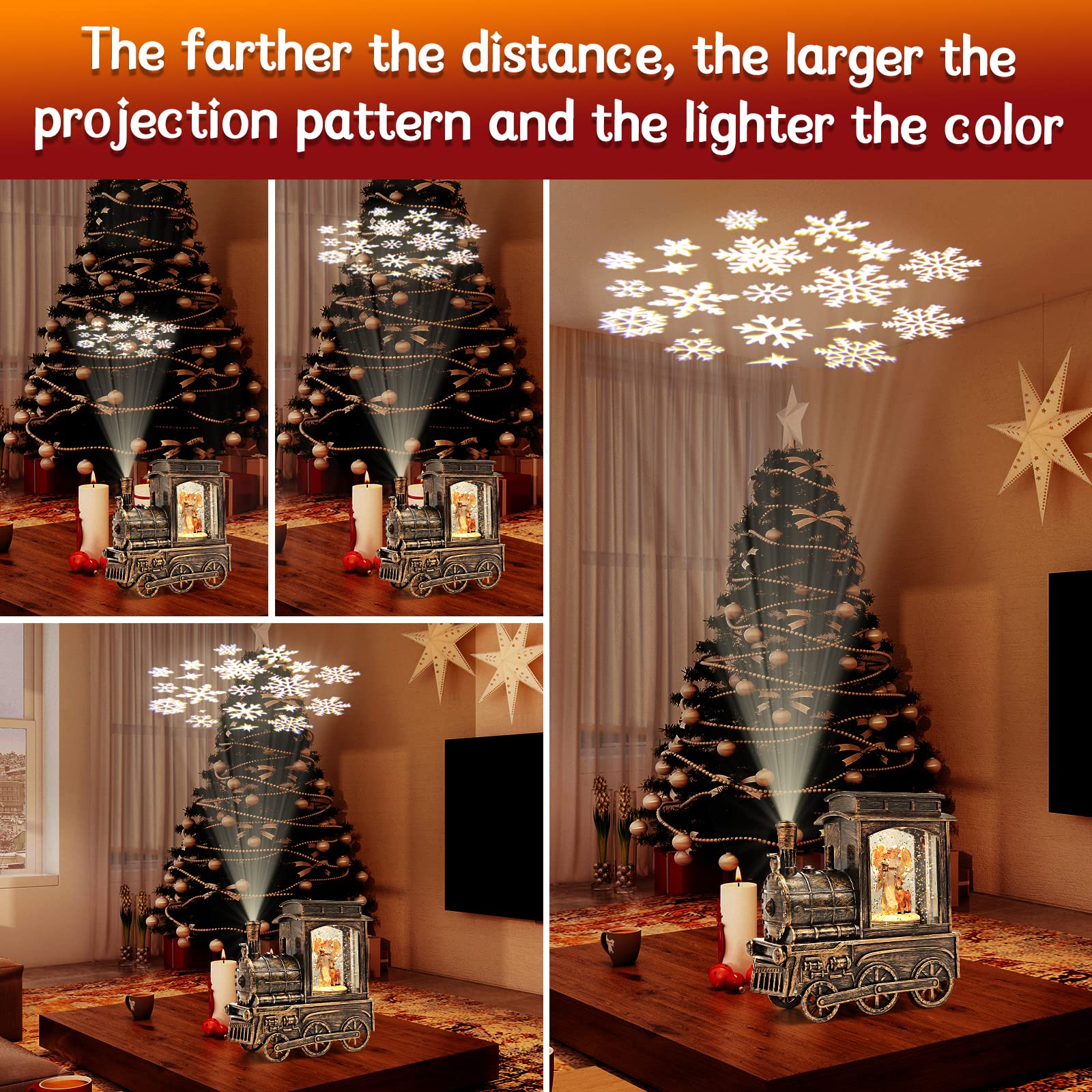 Amazon.co.jp: クリスマス スノードーム ランタン トレイン