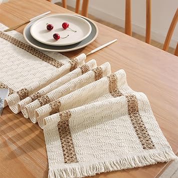 Table Runners for Dining Table, Table Runner, Sideboard Runner with Home Holiday Party Decor Table,Linen Lines Kitchen Dining Room Bedroom Dresser Rustic Home Decor (30*180CM)