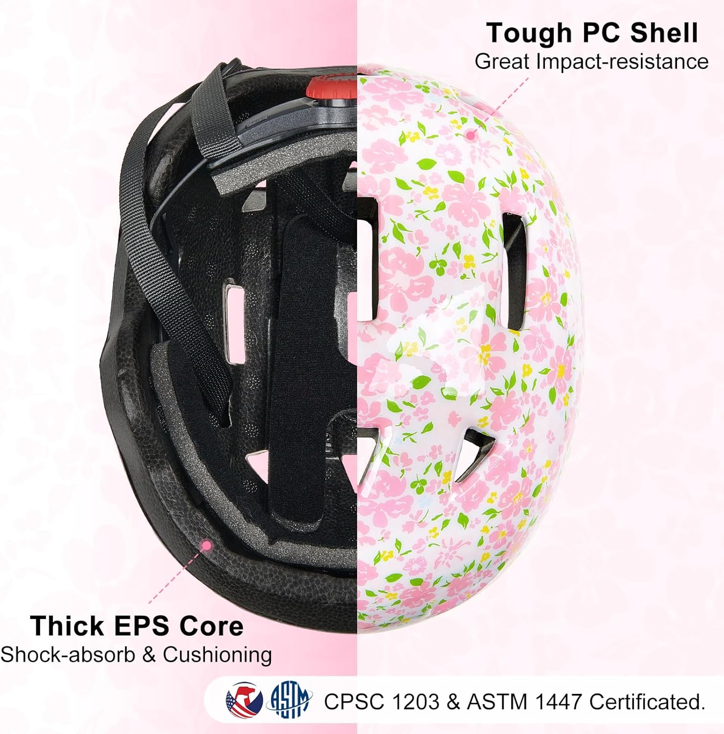 Toddler Helmet, Baby Infant Bike Helmet with Toddler Knee Pads and Elbow Pads Set for Kids 1-3 Years, Adjustable Baby Bike Helmets for Scooter Bicycle
