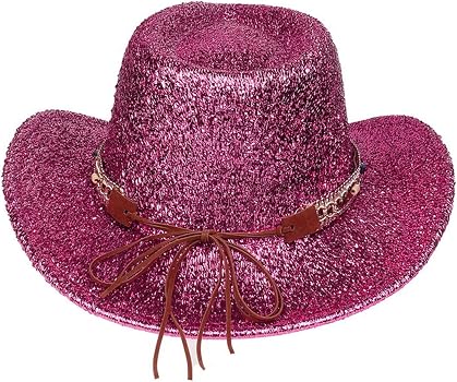 Dsgzkk Cowboy Hat,Gleaming Panama Hat Hat Sparkly Cowboy Hat  display picture 2