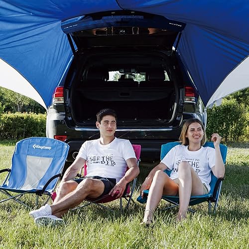 Miniatura 2 de KingCamp Sillas de playa bajas, silla portátil plegable para adultos, asiento ligero extra ancho, 300 libras, mochila de gran tamaño, bolsa de