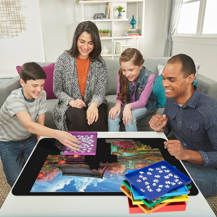 Tektalk Set 7 Vassoi Impilabili Per Puzzle – Organizzatori Colorati Per Ordinare Pezzi Fino A 1500 Pezzi - 2