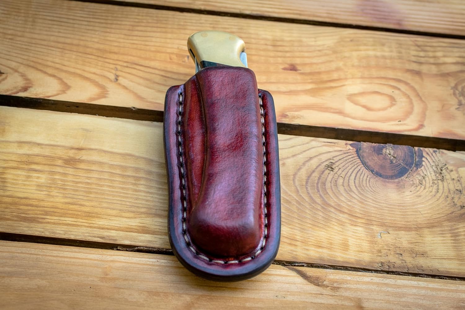 Belt clip leather sheath for Buck 110 folding hunter