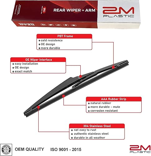 Miniatura 3 de Cuchilla del brazo del limpiaparabrisas trasero para Toyota CHR C-HR 2018-2020 Calidad OEM 85241-10040 2M PLASTIC