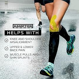 Hampton Adams | As Seen on Shark Tank | Elastic Kinesiology Tape (Bulk Roll) | 135ft Uncut | Supports & Protects Muscle Wrist Knee Shoulder Back Plantar Fasciitis | Waterproof Hypoallergenic (Yellow)