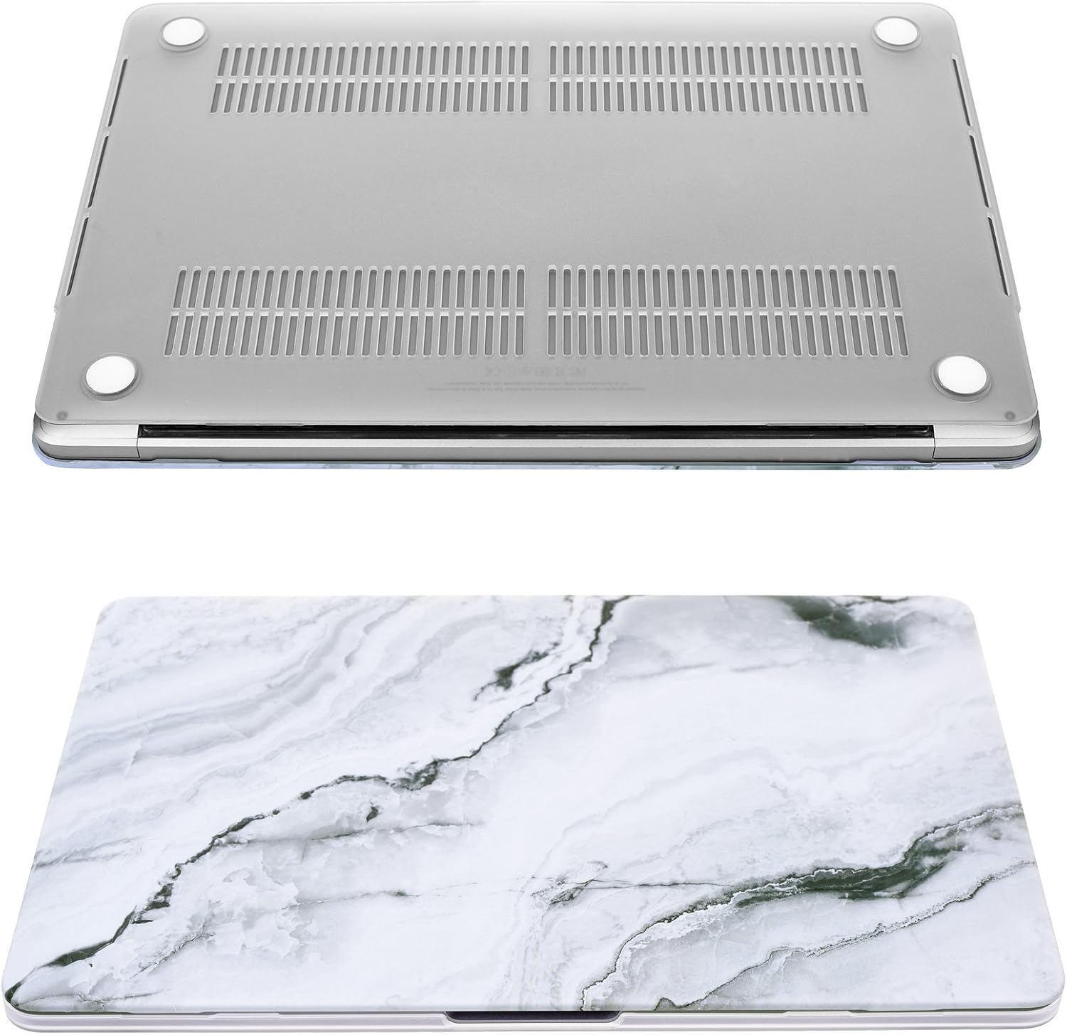 Cosmos Rubberized Plastic Hard Shell Cover Case for MacBook Pro 13" (MacBook Pro 13" (A1989 / A1706 / A1708), White Marble Pattern)