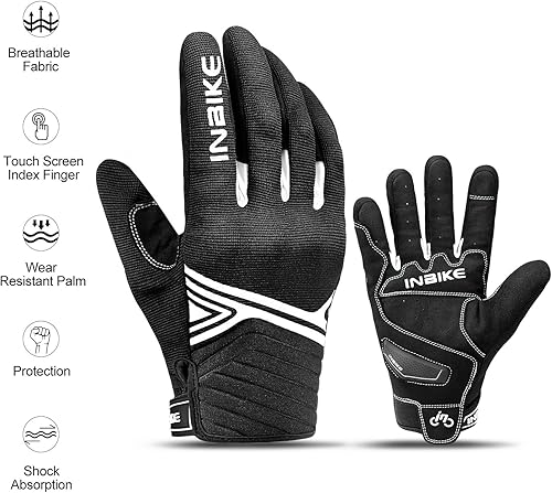 Miniatura 7 de INBIKE - Guantes de motocicleta de malla transpirable con pantalla táctil y almohadilla de palma de goma termoplástica con nudillos duros