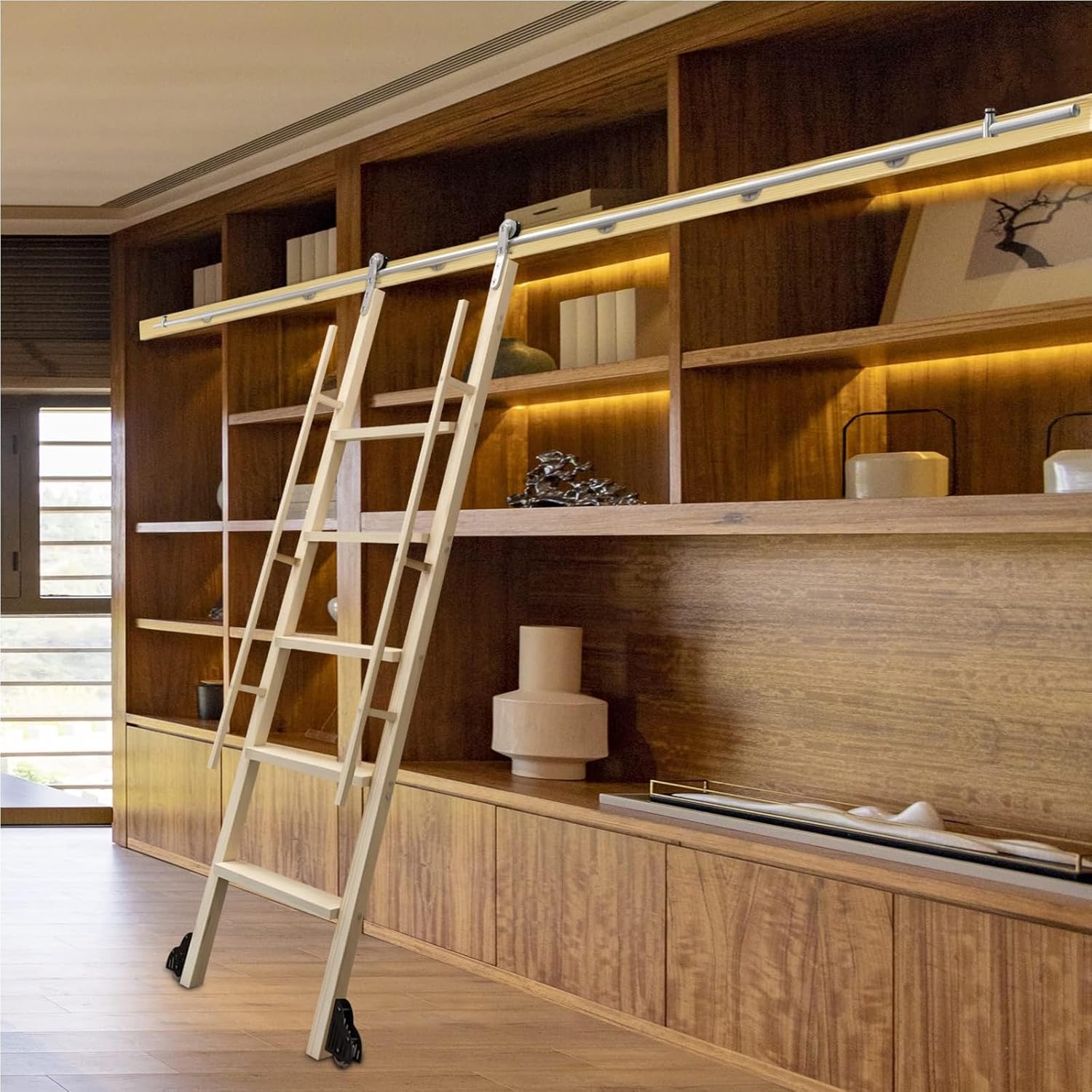 Amazon.com: Sliding Ladder Door Hardware Kit - Rolling Sliding Ladder ...