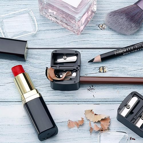Miniatura 4 de Paquete de 5 sacapuntas de maquillaje, delineador de labios de plástico, delineador de ojos, herramientas manuales cosméticas para delineador