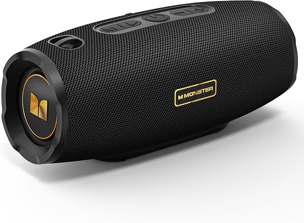 Monster S380 Bluetooth Speaker, Portable Speaker with 40W Stereo Sound, 20H Playtime, Bluetooth 6.0, IPX6 Waterproof, Support AUX/TF Card, TWS Pairing Wireless Speaker for Travel Party - 1